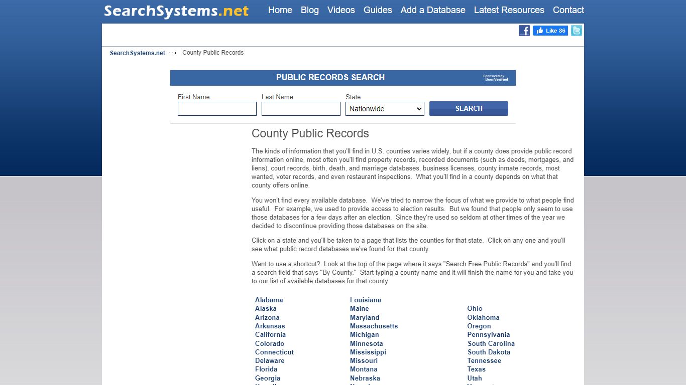 County Criminal and Public Records - publicrecords.searchsystems.net
